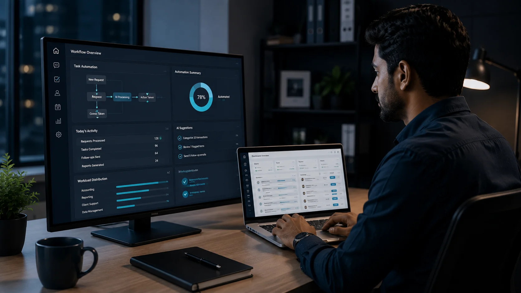 AI-enhanced virtual assistant services combining human expertise with automation tools