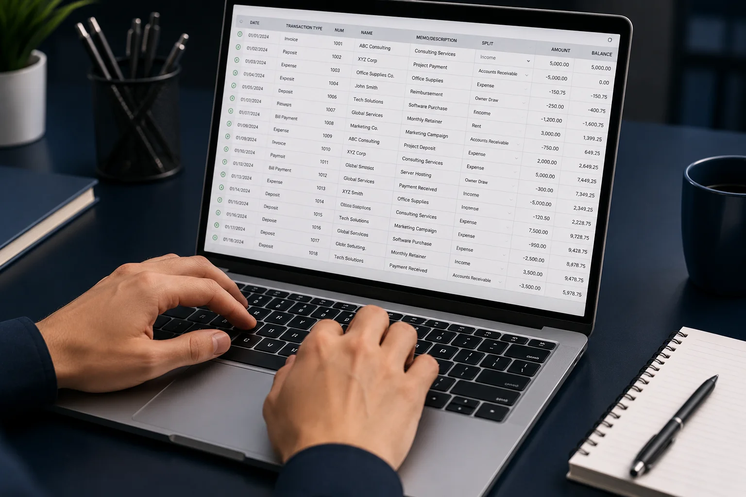 Daily bookkeeping and transaction recording service by VBO India